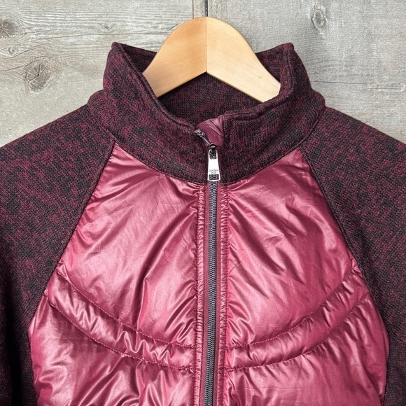 London Fog Down Insulated Full Zip Maroon Slim Puffer Sweater‎ Jacket Winter M - Picture 3 of 9